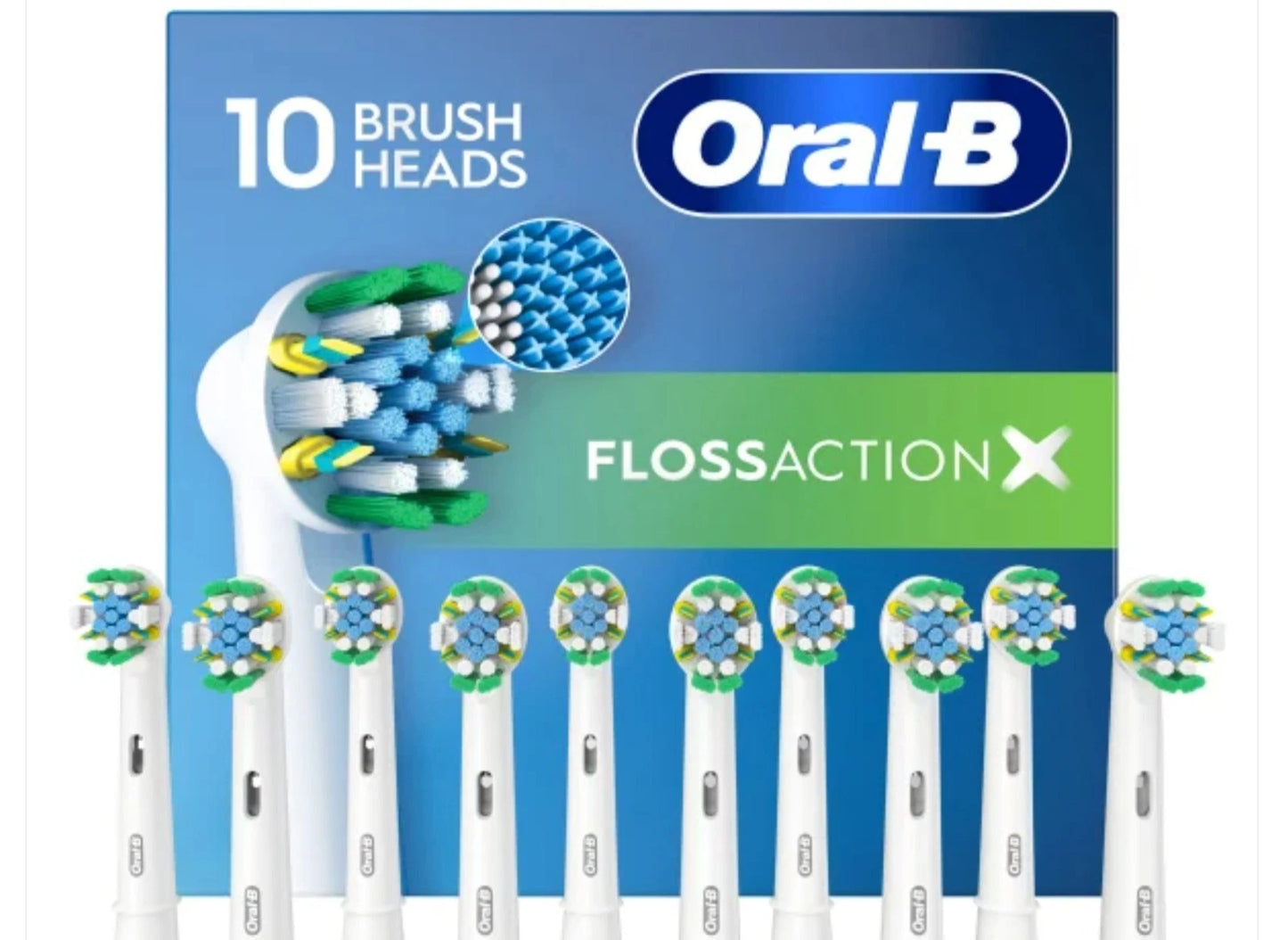 Oral-B Floss Action Replacement Electric Toothbrush Heads, 10-count
