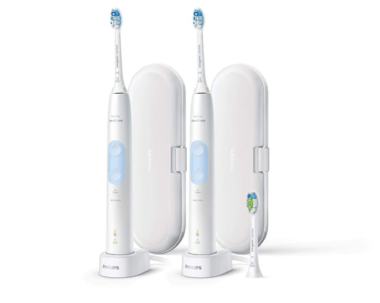 Sonicare Protective Clean Rechargeable Toothbrushes 2 Handless 3 Brush Heads & 2 Travel Case & 2 Chargers